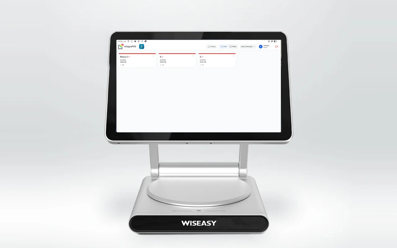 Wiseasy T2 con IntegroPOS en pantalla